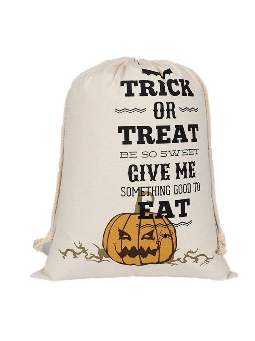 Large Halloween Trick or Treat drawstring bag